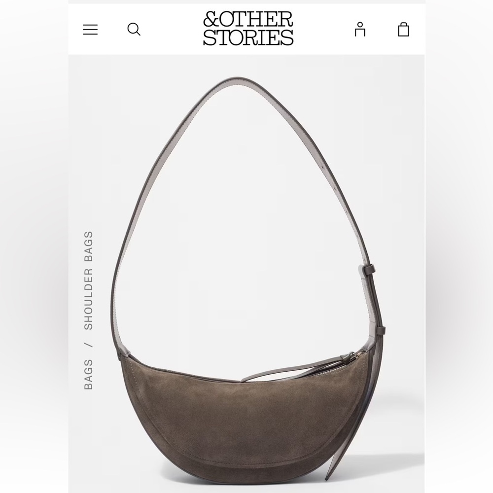 NWT & Other Stories Khaki Suede Shoulder Bag